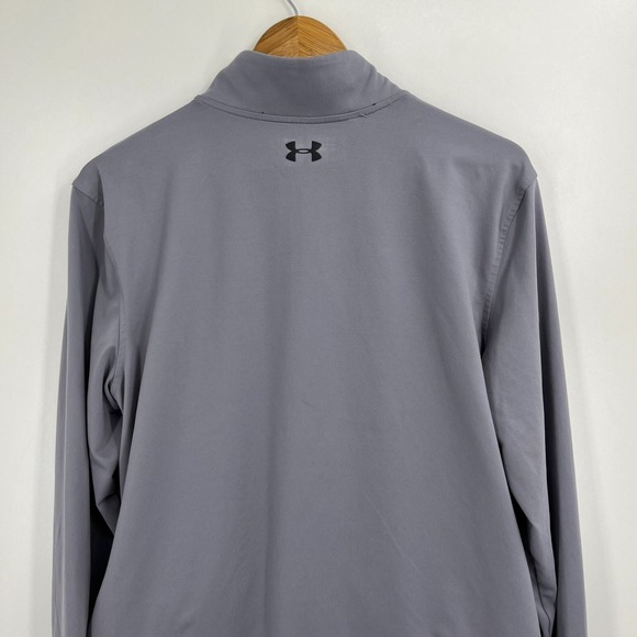 Under Armour Active Jacket Men's L Gray Full Zip Loose Heat Gear Stretch - Picture 7 of 11